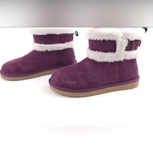 Koolaburra by UGG Suede Mini Winter Boots - Barlee Women's Plum Size Size 9 NIB